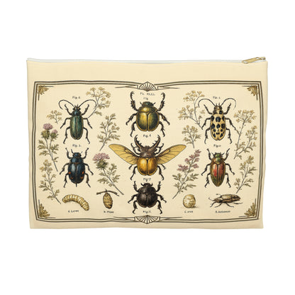 Pouch/Accessory Bag - Vintage Entomology Botanical Beetles