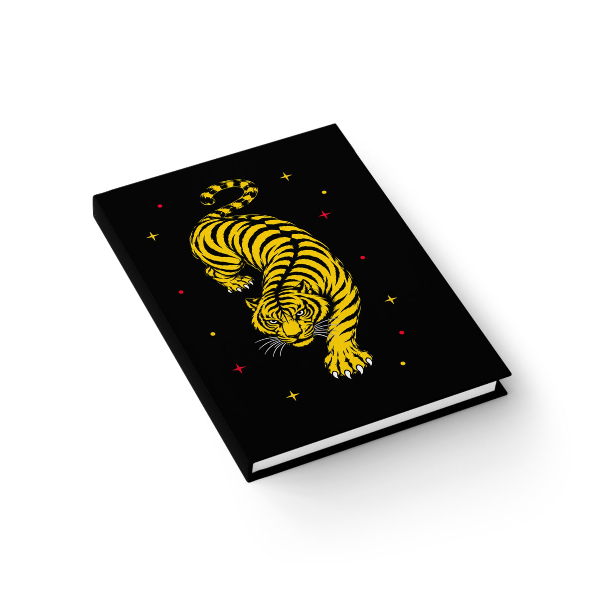 Journal Notebook, Hardcover Blank - Yellow Tiger