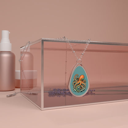 Octopus Teardrop Pendent Necklace