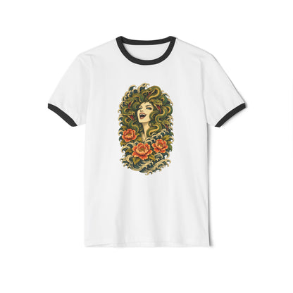 Medusa Having a Chuckle Ringer T-Shirt