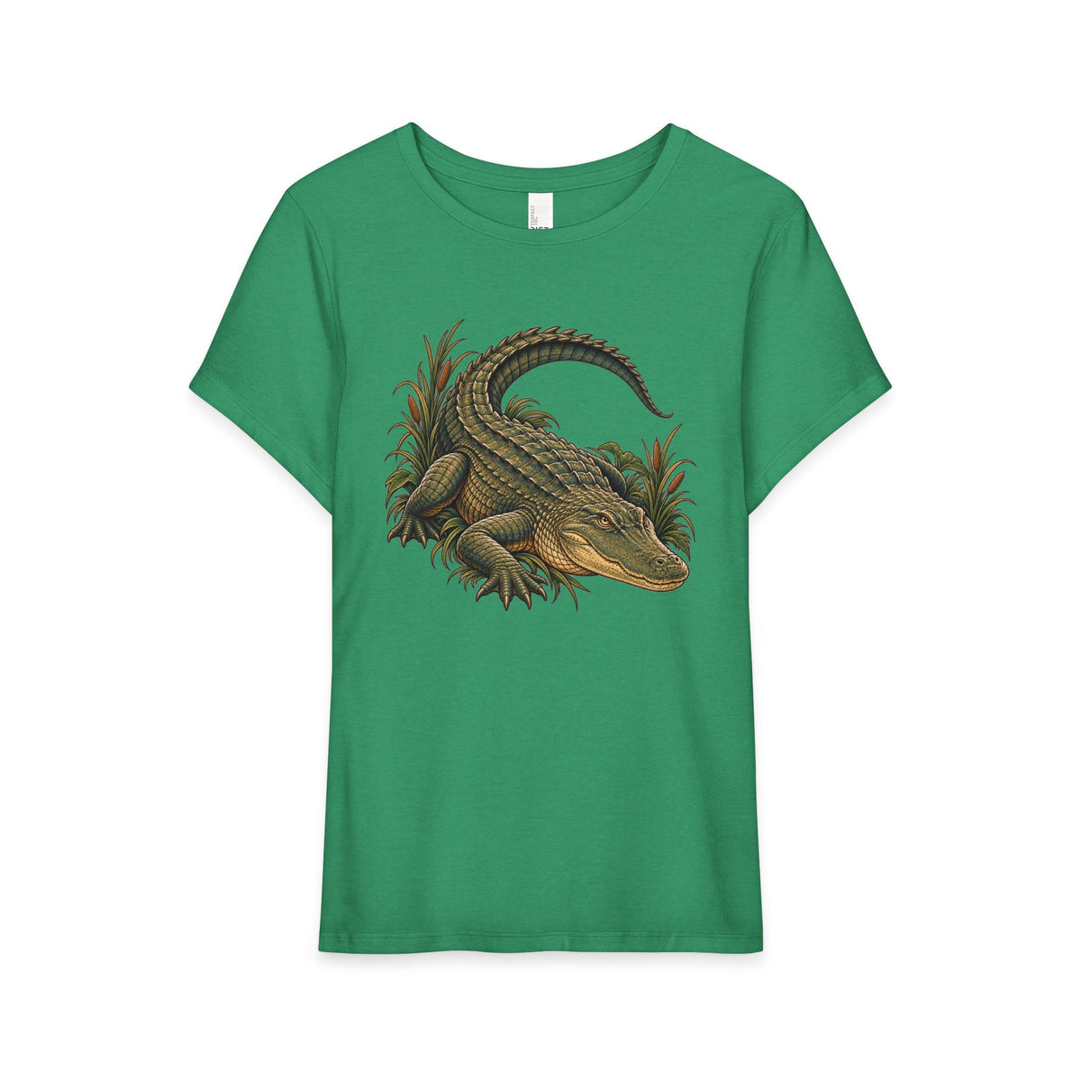 T-Shirt, Short Sleeve Boxy Crew Neck - Alligator Vintage Reptile