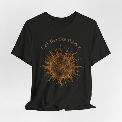 T-Shirt, Short Sleeve Boxy Crew Neck - Let the Sunshine In Sun Positive Vibes