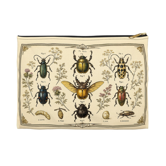 Bug Specimen Accessory Pouch — Vintage Entomology Cosmetic Bag