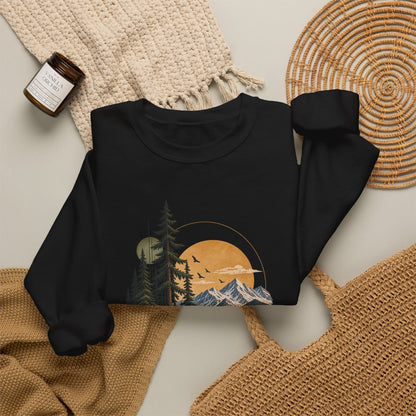 Sweatshirt, Crew Neck - Mountain Lake Sunset