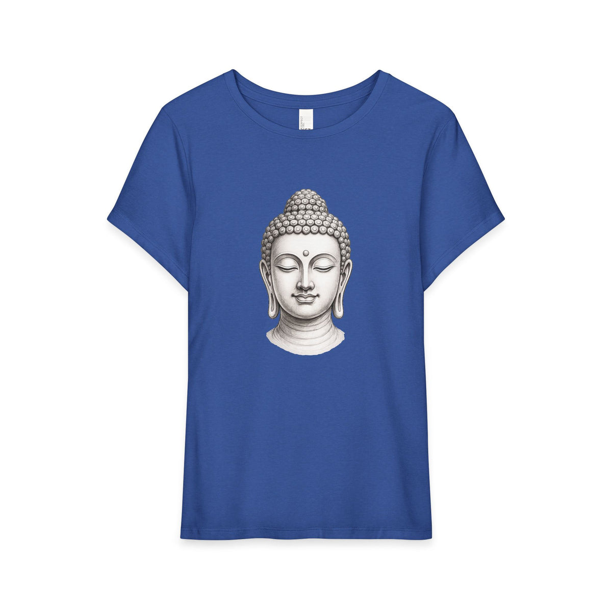 T-Shirt, Short Sleeve Wide Neck Relaxed Fit - Buddha Head