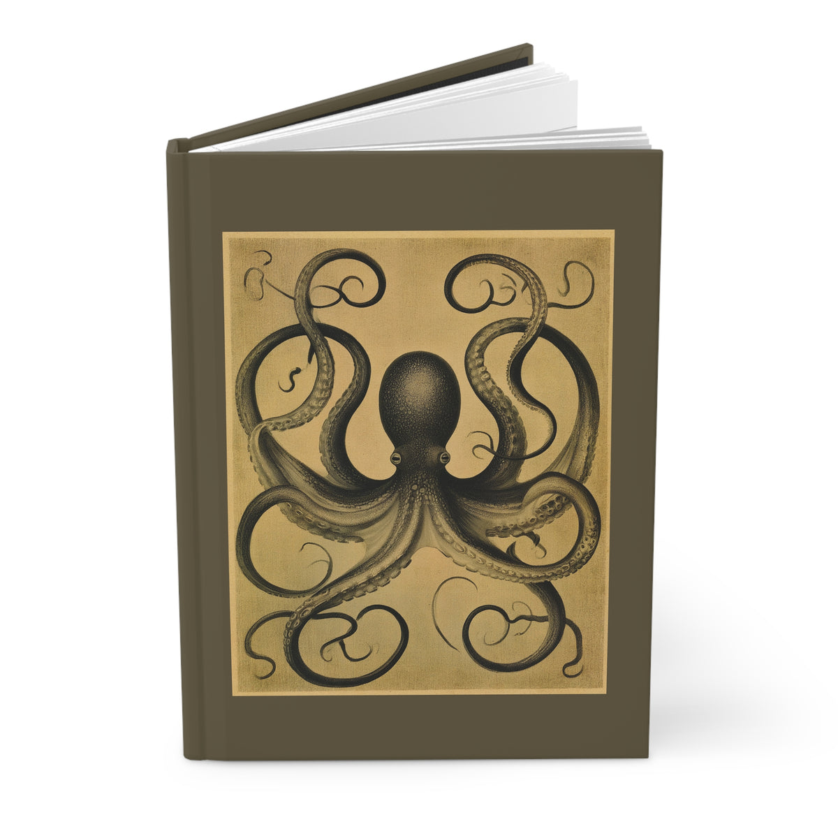 Journal Notebook, Hardcover Lined - Vintage Octopus
