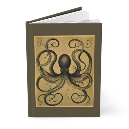 Journal Notebook, Hardcover Lined - Vintage Octopus
