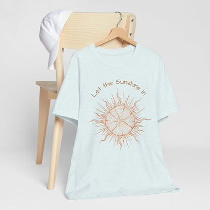 T-Shirt, Short Sleeve Boxy Crew Neck - Let the Sunshine In Sun Positive Vibes