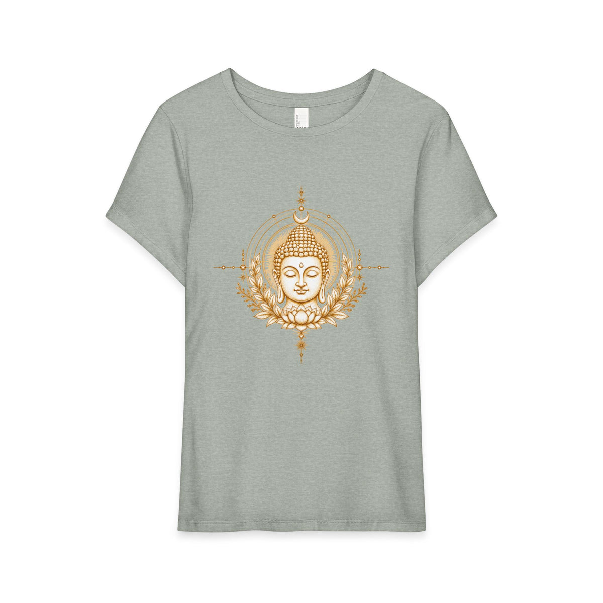 T-Shirt, Short Sleeve Wide Neck Relaxed Fit - Buddha Mandala