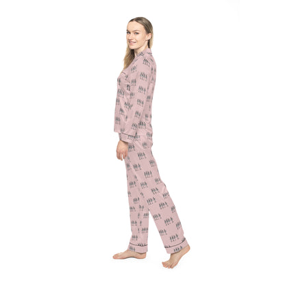 Pink Skeletons Dancing Satin-Soft Polyester Pajamas