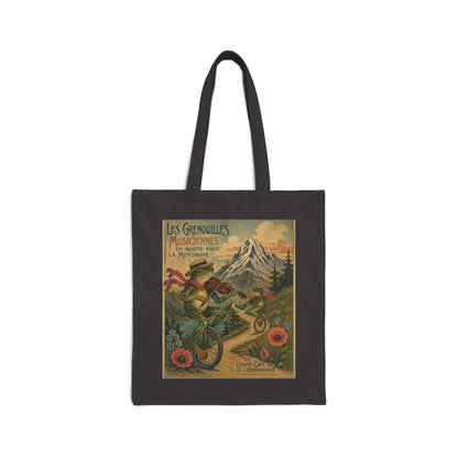 Frogs on Unicycles Cotton Canvas Tote Bag