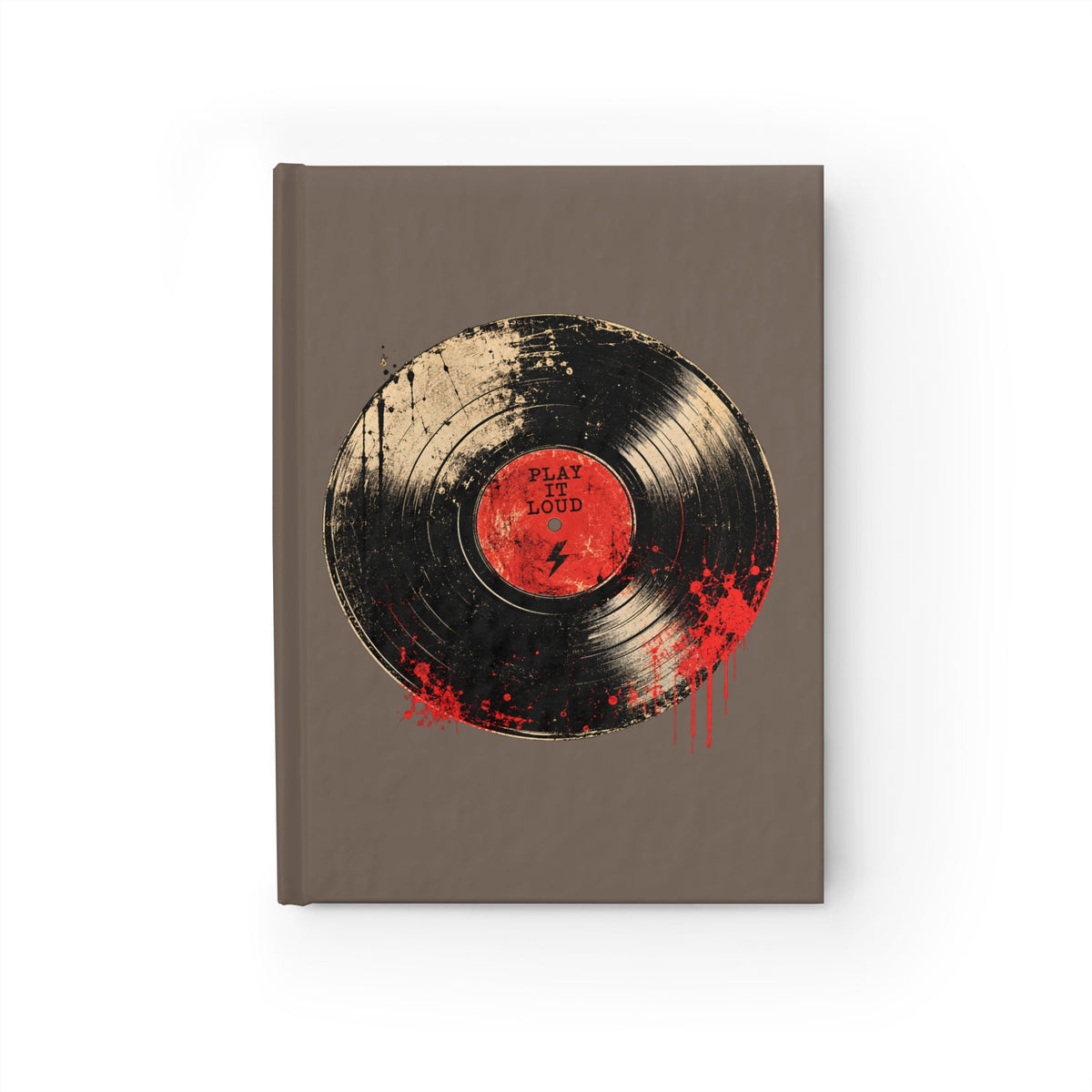 Journal Notebook, Hardback Blank - Vinyl Record  'Play It Loud' Grunge Music