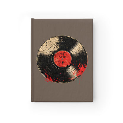 Journal Notebook, Hardback Blank - Vinyl Record  'Play It Loud' Grunge Music