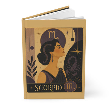 Journal Notebook, Hardcover Lined - Retro Scorpio Zodiac