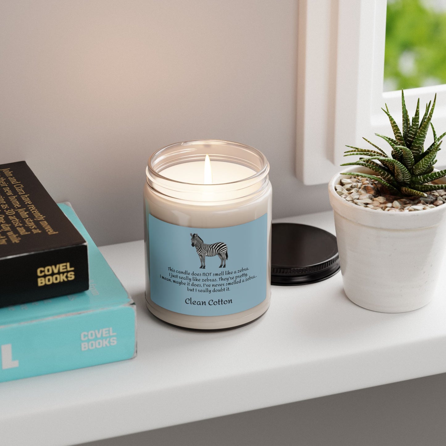 Zebra Scented Candle - Clean Cotton