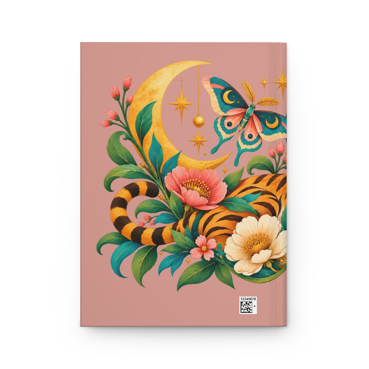 Journal Notebook, Lined Hardcover - Mystical Tiger Moon