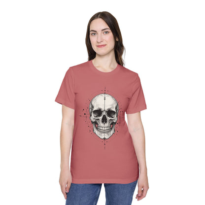 T-Shirt, Short Sleeve Boxy Crew Neck - Geometric Skull