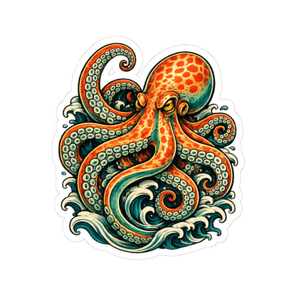 Sticker,  Kiss-Cut - Octopus Wave