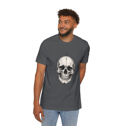 T-Shirt, Short Sleeve Boxy Crew Neck - Geometric Skull