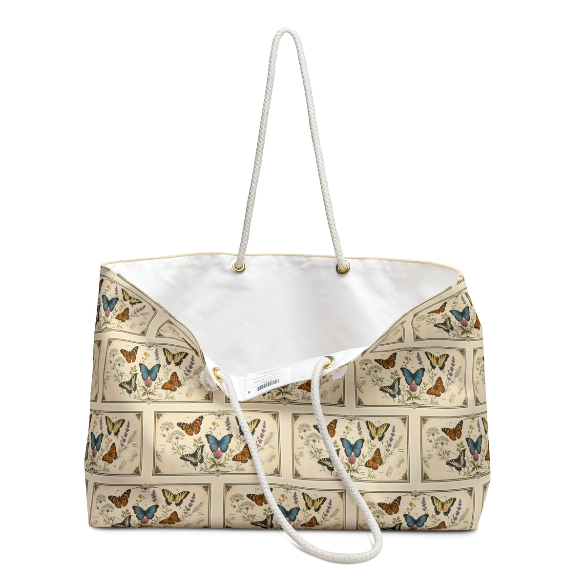 Tote, Weekender Travel  Bag - Butterflies & Wildflowers