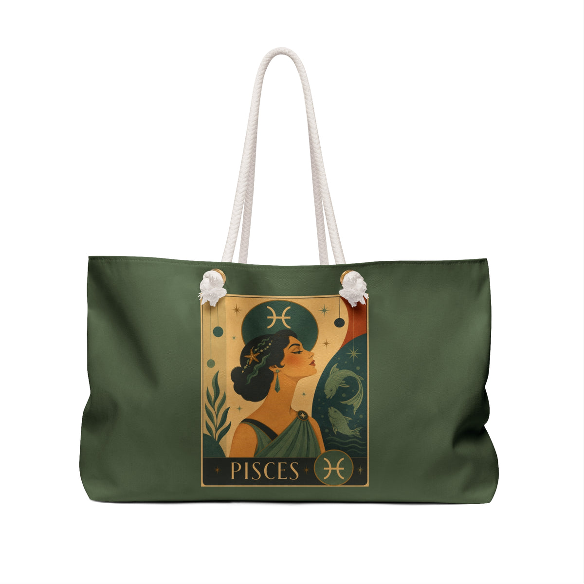 Tote, Weekender Travel Bag - Retro Pisces Zodiac