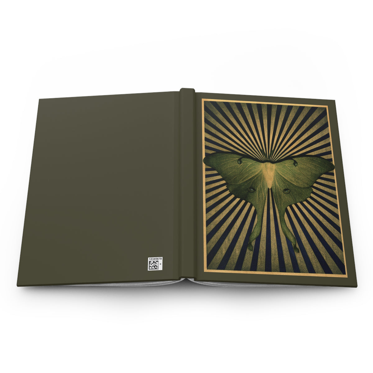 Journal Notebook, Hardcover Lined - Luna Moth Kaleidoscope Style
