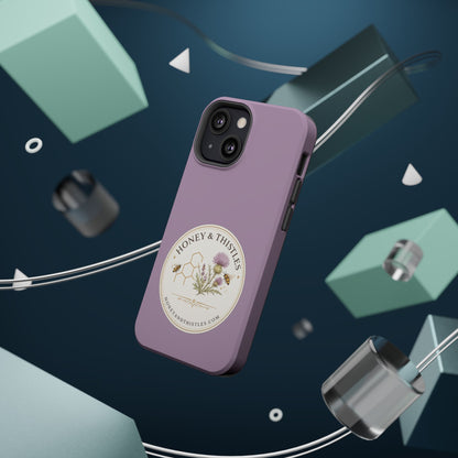 Floral Honey & Thistles Magnetic Phone Case — Impact-Resistant MagSafe-Compatible