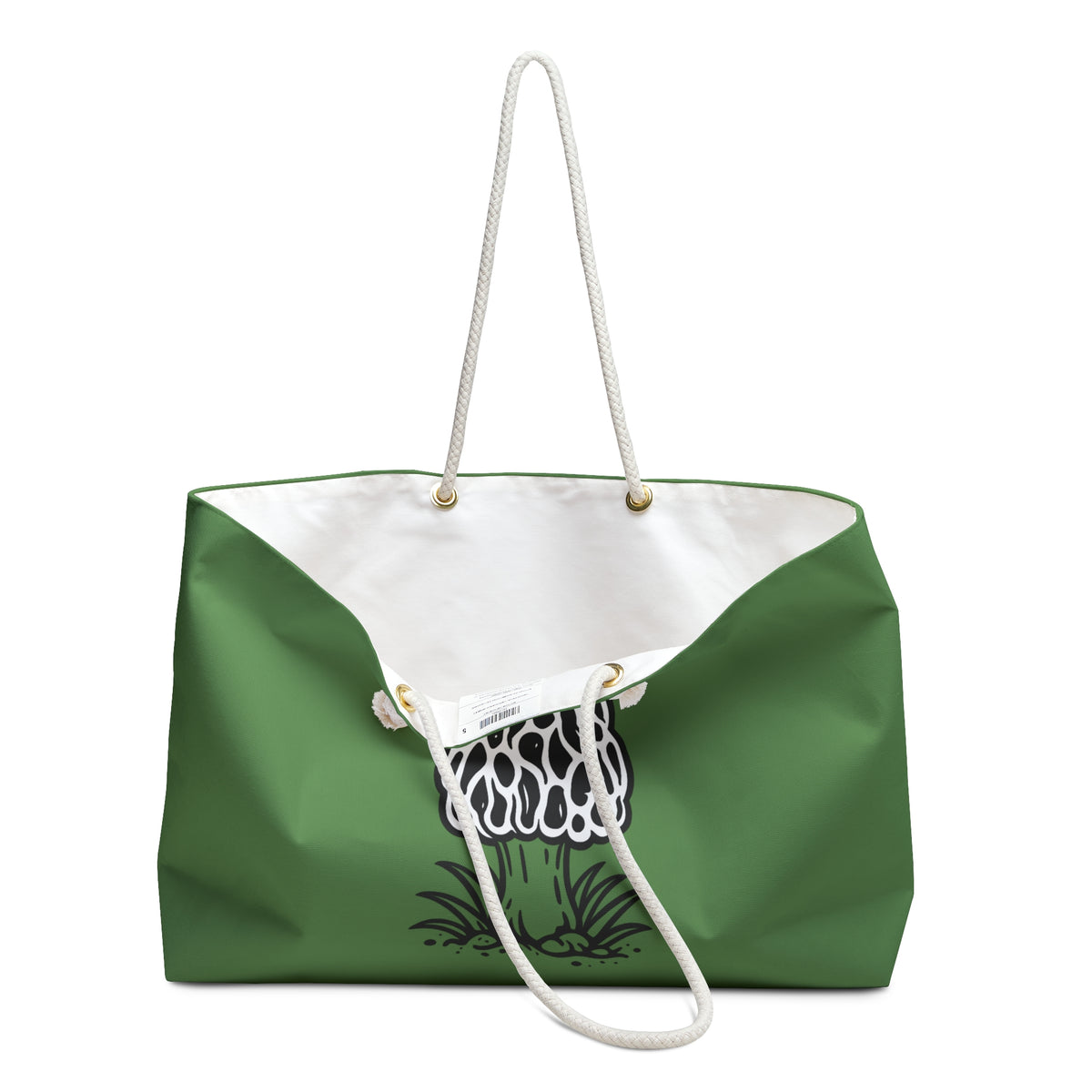 Tote, Weekender Travel  Bag - Morel Mushroom (kelly green)