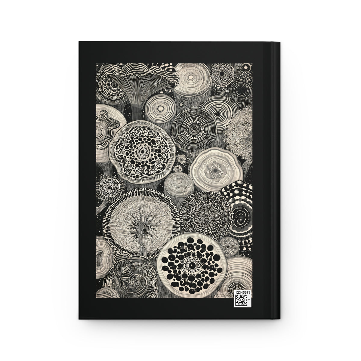 Journal Notebook, Hardcover Lined - Ring 'Round the Rings, Dark Version