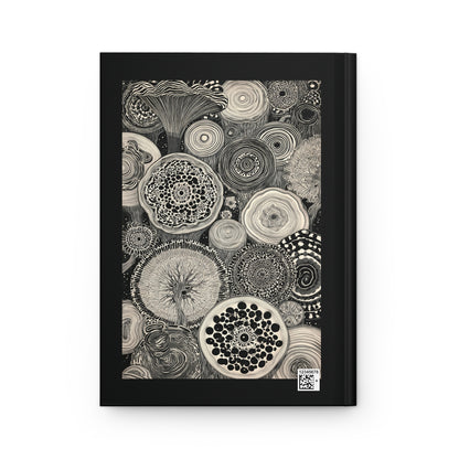Journal Notebook, Hardcover Lined - Ring 'Round the Rings, Dark Version