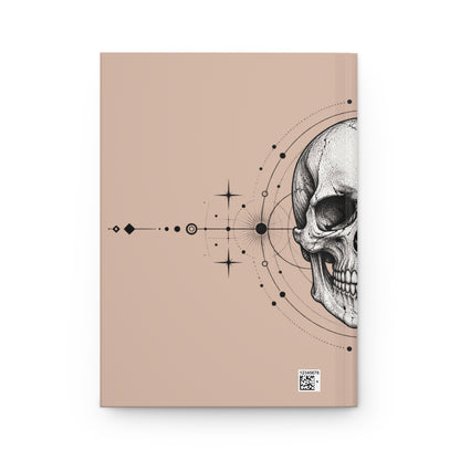 Journal Notebook, Hardcover Lined - Geometric Skull (matte beige)