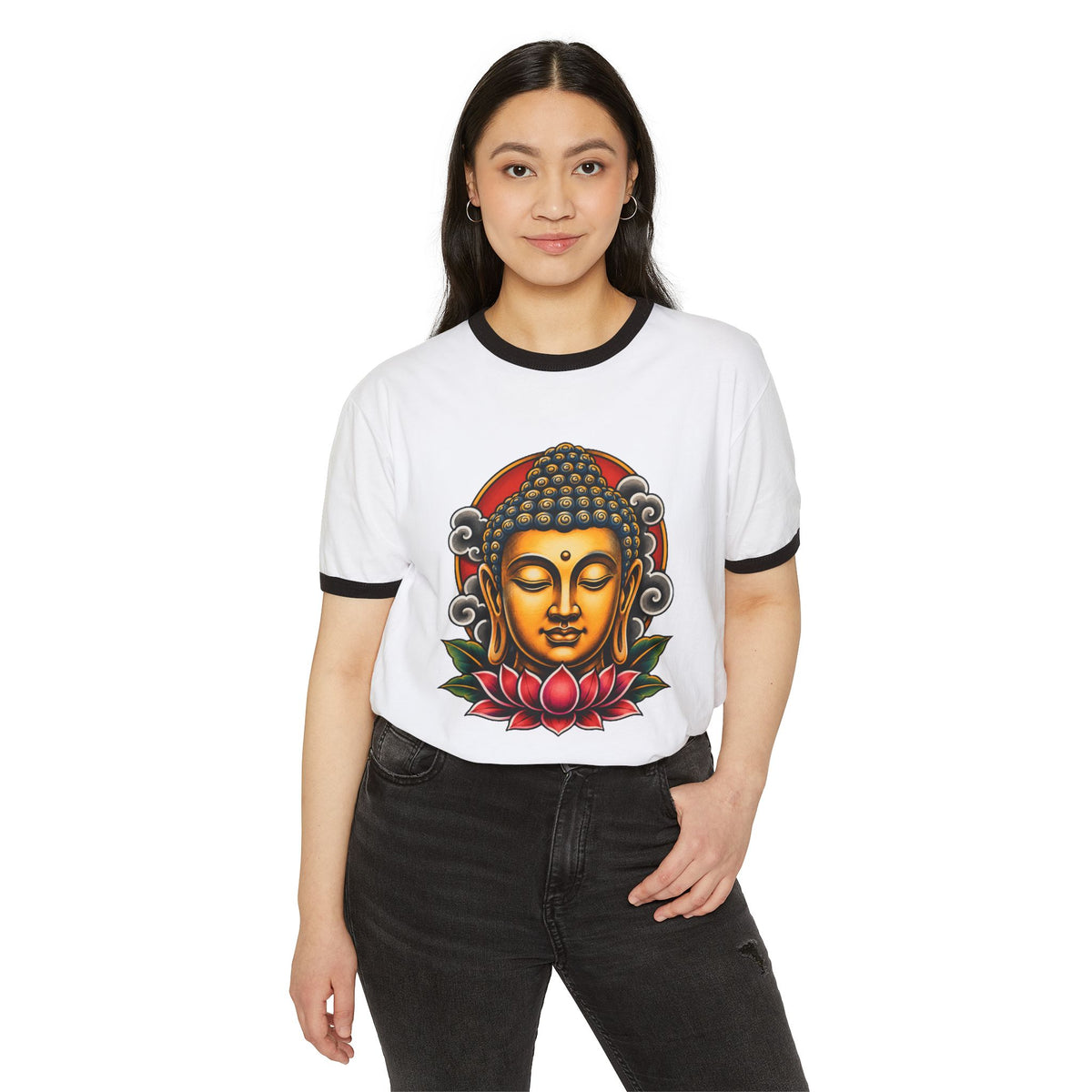 T-Shirt, Ringer - Buddha & Lotus