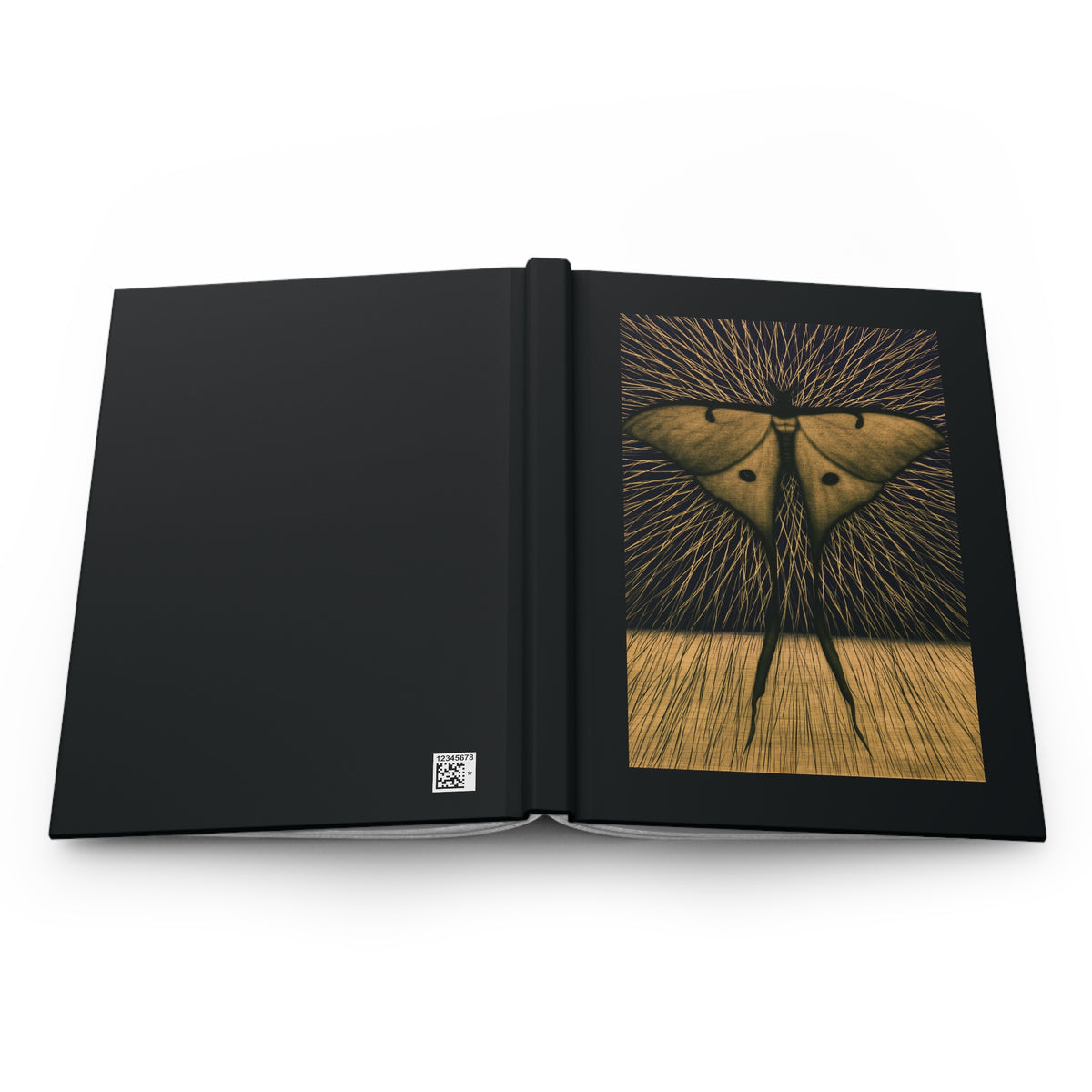 Journal Notebook, Hardcover Lined — Long Tall Luna Moth