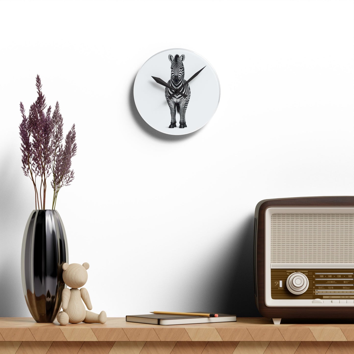 Zebra Portrait Acrylic Wall Clock