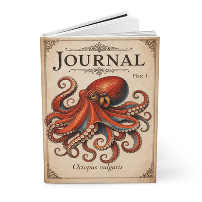 Journal Notebook, Hardcover Lined - Vintage Octopus