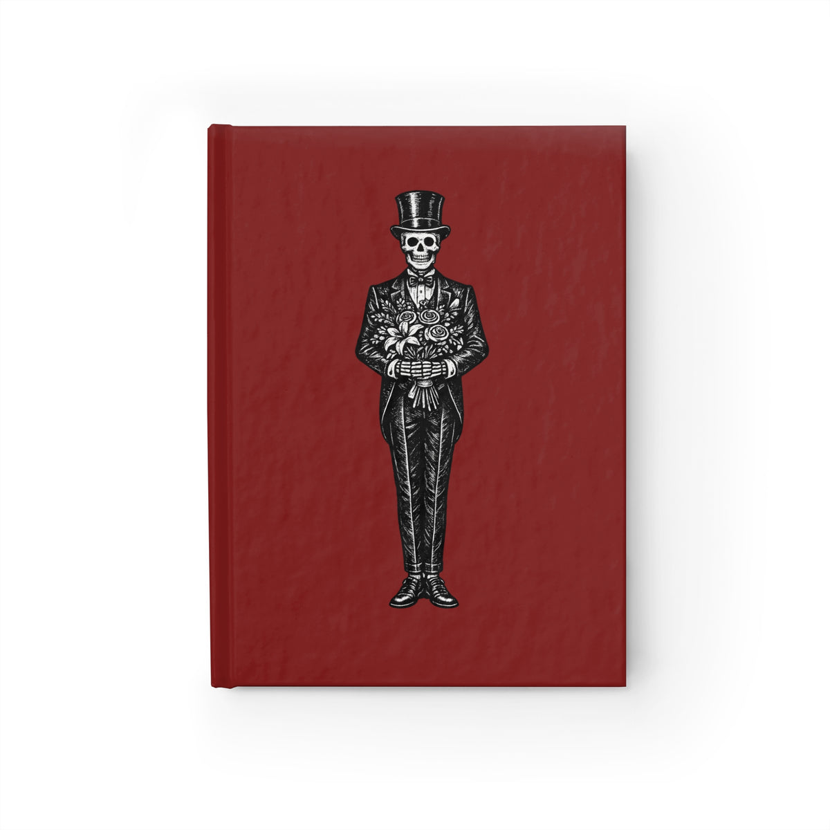 Journal Notebook, Hardcover Blank - Gothic Skeleton Gentleman (red)