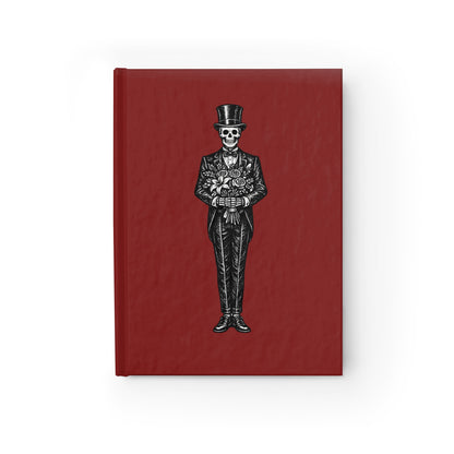 Journal Notebook, Hardcover Blank - Gothic Skeleton Gentleman (red)