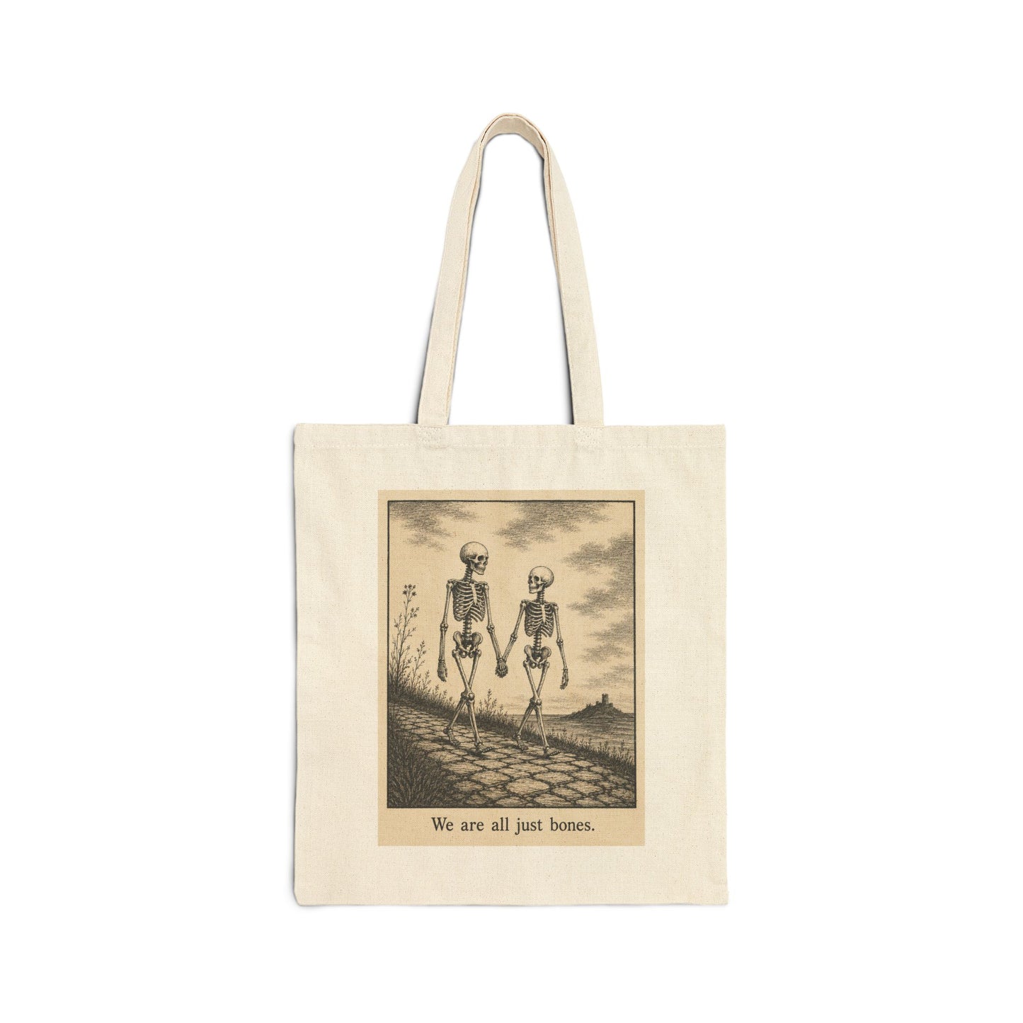 We Are All Just Bones Canvas Tote Bag