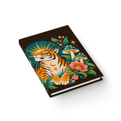 Journal Notebook, Blank Hardback  - Tiger Moon Floral