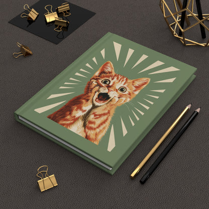 Journal Notebook, Hardcover Lined - Kitten Surprise