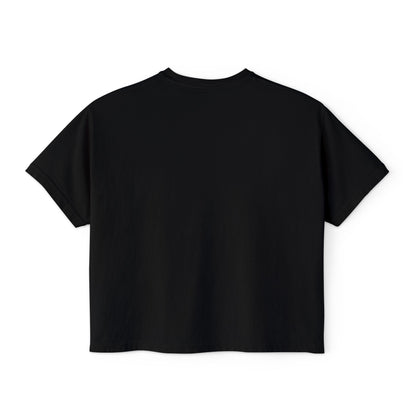 T-Shirt, Short Sleeve Boxy Crew Neck Cropped - 1980s Buddha Head
