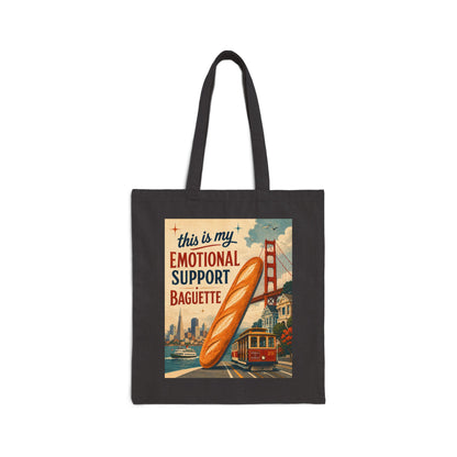 Emotional Support Baguette Canvas Tote Bag