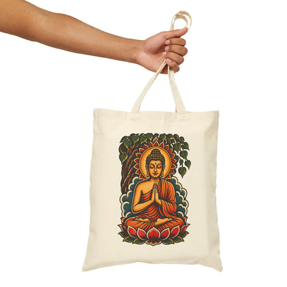 Buddha Meditation Canvas Tote Bag — Eco Cotton Yoga & Meditation Bag