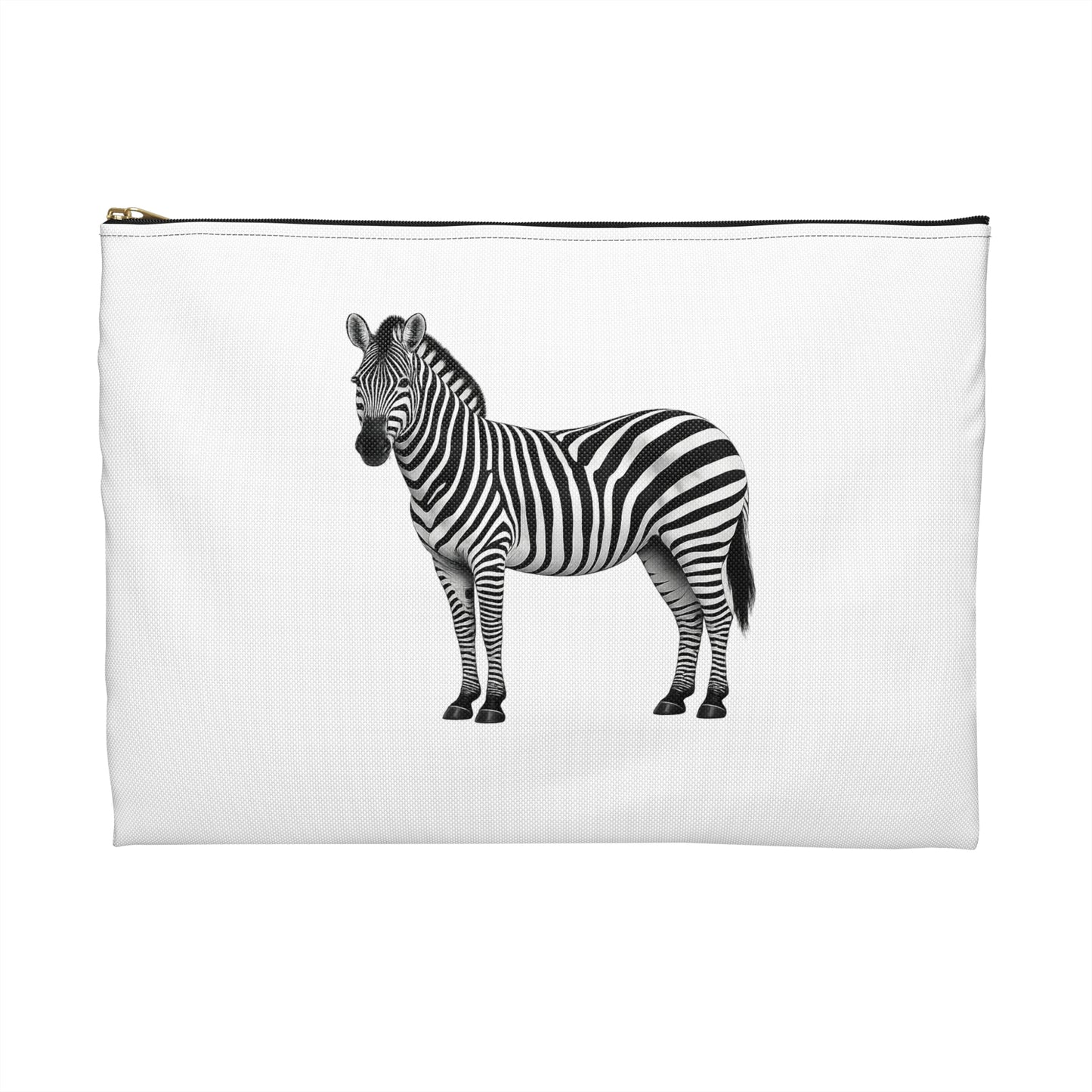 Zebra White Accessory Pouch