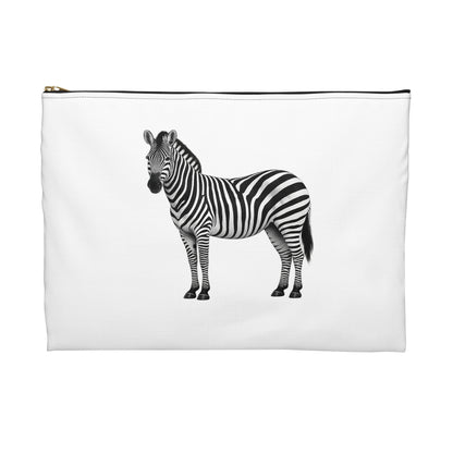 Zebra White Accessory Pouch
