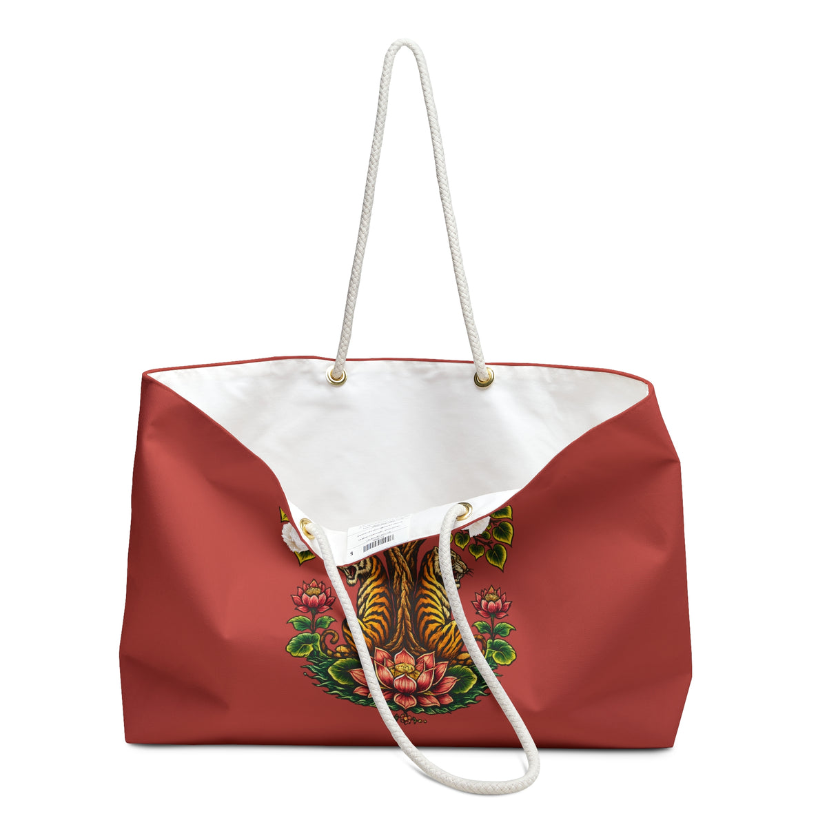 Tote, Weekender Travel  Bag - Boho Tiger Bodhi Tree