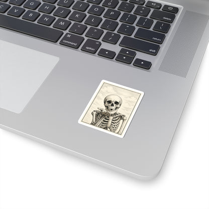 Sticker,  Kiss-Cut - Gothic Skeleton Blowing Kiss