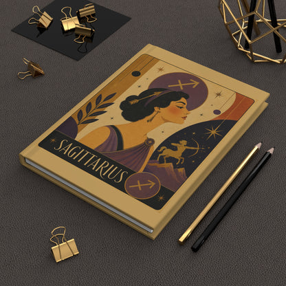 Journal Notebook, Hardcover Lined - Retro Sagittarius Zodiac