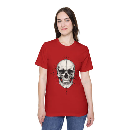 T-Shirt, Short Sleeve Boxy Crew Neck - Geometric Skull
