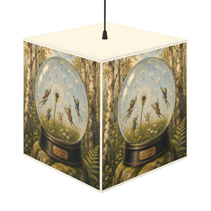 Frogs and Dandelions in a Snow Globe Cube Lamp